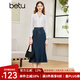 百圖betu女裝秋季新款半身裙高腰魚尾型牛仔半身裙女2308T64 深牛仔藍 M