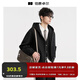 伯爵卓爾【假兩件】連帽夾克男士2025秋裝新款通勤休閑外套男 B531395 月夜黑 L (175)