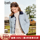 百圖betu女裝秋冬新款羽絨服撞色燈芯絨小香風(fēng)羽絨外套女2309T13 藍色 M