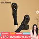 達芙妮（DAPHNE）樂福鞋女厚底增高2025新款春秋季時尚單鞋小皮鞋英倫風女鞋 黑色 37 (235mm) 標準碼