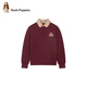 暇步士（Hush Puppies）童裝女童學(xué)院風(fēng)衛衣大童假兩件兒童翻領(lǐng)上衣 波爾多紅   160   