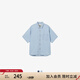 Levi's?SilverTab?25年春夏新款男士休閑短袖工裝牛仔襯衫外套 淺藍(lán)色 M