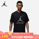 Jordan男子喬丹 純棉柔軟 飛人Logo 籃球速干短袖T恤HQ9092-010黑/白2XL