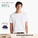 TOMMY HILFIGER【輕奢感】25夏男純棉雙面平紋休閑輕薄高級感短袖上衣T恤37508 白色YBR L （推薦：150-165斤）