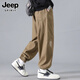 JEEP SPIRIT吉普高端運動薄款衛(wèi)褲休閑褲男士夏季2025潮牌痞帥束腳長褲子男裝 咖啡 XL 推薦【120-140斤】