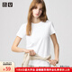優(yōu)衣庫女裝大師T圓領(lǐng)T恤短袖正肩素色白T474404 00 白色 L /160/88A