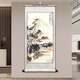 書(shū)舞堂張大千山水畫(huà)掛畫(huà)名人字畫(huà)仿真跡客廳辦公室風(fēng)景圖裝飾畫(huà)卷軸高檔 國畫(huà)-張大千-豎版-銀白色款 整體尺寸:寬50厘米 高100厘米（送掛鉤）