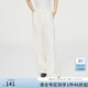范思藍(lán)恩氣質(zhì)高腰闊腿休閑褲女2024秋裝新款韓版顯瘦直筒褲子長褲 米白色 L