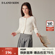E·LAND KIDS衣戀秋季新品女童花邊領(lǐng)徽章刺繡針織開(kāi)衫Ivory象牙白/39160 (S)