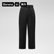 蕉內（Bananain）熱皮5系女士休閑褲直筒紅外發(fā)熱防潑水寬松運動(dòng)顯瘦女裝長(cháng)褲子 黑色 S