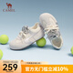 駱駝（CAMEL）【松包】德訓鞋內增高女2025新款青春潮流時(shí)尚板鞋 L25A245022 米/銀 35