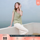 三彩2025夏季新款萊賽爾針織衫U領(lǐng)顯瘦毛衫薄款套頭兩件套M 豆綠 M 160/84A