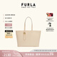 芙拉（FURLA）【七夕禮物】SFERA牛皮大號(hào)女士上班族通勤包大容量托特包手提包 裸色