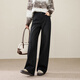 逸陽(yáng)（ESE-Y）嬰兒絨直筒牛仔褲女2025冬新款顯瘦舒適保暖闊腿長(cháng)褲子 黑灰色 27