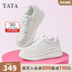 他她（TATA）孫樂(lè )言同款女鞋小白鯨鞋子厚底透氣板鞋小白鞋增高休閑鞋 白色 37