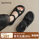 達芙妮（DAPHNE）厚底運動(dòng)涼鞋女2025新款夏季外穿軟底沙灘鞋女百搭輕便休閑涼鞋女 黑色 【主圖款】 37