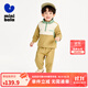 迷你巴拉【學(xué)院風(fēng)】男童女童長(cháng)袖套裝寶寶撞色戶(hù)外兒童運動(dòng) 黃綠41196 90 cm