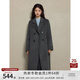 自巧（ZIQIAO）小個(gè)子正肩100%全羊毛雙面呢大衣女2023冬季新款毛呢西裝外套 淺棕灰 XS (2碼)