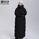 雪中飛（SNOWFLYING）東北極寒400g鵝絨羽絨服男女超長(cháng)款過(guò)膝到腳踝冬季加厚哈爾濱外套 黑色女 【送運費險】 M 適合95-105斤【充絨量300g】