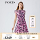 PORTS寶姿女裝春夏新品時尚碎花圓領(lǐng)短袖連衣裙LM8D240MPP109 丈青印花 L (8)