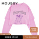 moussy 早春新品迪士尼合作款假兩件純棉衛(wèi)衣女010HSQ90-0270 090粉紅色 均碼
