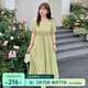 惟友大碼連衣裙胖妹妹夏裝大碼女裝胖mm溫柔飄逸蛋糕裙 橄欖綠 4XL 【尺碼偏大】 建議190-220斤