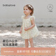babylove女寶寶連衣裙夏季網(wǎng)紗蓬蓬裙嬰兒裙子甜美可愛(ài)飛袖外出公主裙