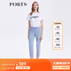 PORTS寶姿女裝褲子春夏時(shí)尚破洞牛仔小腳褲九分褲SM8P021MZD013 晴空藍(lán) XS (2)
