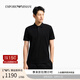 EMPORIO ARMANI/阿瑪尼官方旗艦?zāi)惺咳薨甸T(mén)襟翻領(lǐng)短袖Polo衫七夕 【珠地網(wǎng)眼全棉暗門(mén)襟】星夜黑色 M  (推薦：135-150斤)