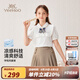 英氏（YEEHOO）女童套裝兒童衣服夏季時尚休閑學院風短袖短裙兩件套夏裝中大童裝 學院百褶領結(jié)（套裝） 【涼感棉柔】 160 cm【順豐包郵&極速達】