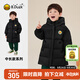 B.Duck小黃鴨童裝男童羽絨服加厚中長款冬季過年兒童上衣紅色新年衣服 黑色 110 cm