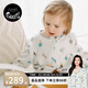 nest designs嬰兒睡袋嬰幼兒春秋新品紗布兒童一體式睡袋寶寶空調(diào)防踢被 夏日甜心-竹棉四層紗布（可拆卸袖） 80碼（建議身高70-85cm）