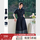 梵希蔓復古拼接牛仔襯衫連衣裙女2025年夏季新款氣質(zhì)休閑收腰長裙 A0687 牛仔藍 XL