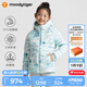 moodytiger女童羽絨服秋冬款防風(fēng)防寒兒童外套印花修身三防保暖運(yùn)動(dòng)鵝絨服 晶璨藍(lán) 160cm