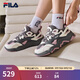 斐樂(lè )（FILA）官方女鞋山丘鞋老爹鞋2025新款鞋子休閑鞋復古運動(dòng)鞋厚底鞋 煙灰/標準白-QC 36