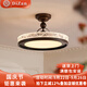 帝贊臥室吸頂燈現(xiàn)代簡(jiǎn)約中古風(fēng)主臥吊燈美式復(fù)古高端全光譜護(hù)眼燈具 【菱紋格】咖色-50CM-三色光