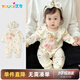 優(yōu)奇嬰兒衣服公主風(fēng)春秋季田園碎花長(cháng)袖連體衣女寶寶春裝哈衣外穿爬服