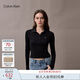 Calvin KleinJeans25秋季新款女士休閑通勤ck刺繡羅紋彈力長(cháng)袖POLO衫47D288G