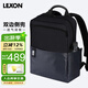 樂(lè )上（LEXON）雙肩包男商務(wù)14英寸筆記本電腦包休閑書(shū)包拼接情侶款黑/皮革藍