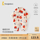 童泰（TONGTAI）嬰兒連體衣冬季男女寶寶夾棉衣服休閑外出中小童哈衣保暖冬裝 米紅 73cm (建議5-12個(gè)月身高66-75cm)