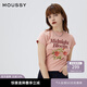 moussy 【熱銷爆款】甜美字母花卉印花修身短袖T恤028ISQ90-4211 091淺粉色 均碼