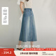 茵曼（INMAN）【萊賽爾】復(fù)古牛仔半身裙2025夏季新款高腰顯瘦a字中長牛仔裙 牛仔藍【好評返現(xiàn)】 S