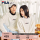 FILA 斐樂女裝衛(wèi)衣男女同款套頭衛(wèi)衣秋冬情侶款休閑加絨保暖長袖上衣 奶鹽白-IV 165/88A/S