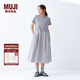 無(wú)印良品（MUJI）女式?jīng)龈卸绦溥B衣裙女裝裙子25年夏季連身裙涼感物語(yǔ)長(cháng)裙BC2LKA5S 灰色 M (160/84A)