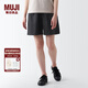 無印良品（MUJI）女式 水洗 平紋 短褲女夏 褲子 休閑短褲 多巴胺純棉全棉BEC27A3S 黑色 M 160/66A
