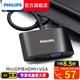 飛利浦（PHILIPS）MiniDP轉(zhuǎn)HDMI+VGA轉(zhuǎn)換器擴(kuò)展塢高清視頻轉(zhuǎn)接頭二合一 電視投影儀 MiniDP轉(zhuǎn)HDMI+VGA