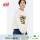 H&M女裝衛(wèi)衣秋季印花圖案衛(wèi)衣1244785 奶油色/米奇老鼠 165/96 M