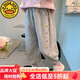 G.DUCKKIDS兒童裝女童褲子秋季小花衛褲韓版休閑褲寶寶春秋裝運動(dòng)長(cháng)褲洋氣潮 熱售灰色 120 身高110-120cm年齡6-7歲