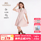 英氏（YEEHOO）女童連衣裙兒童裙子夏季裝時(shí)尚淑女學(xué)院風(fēng)半袖公主裙新款中小童裝 珍寶樂(lè)園淡粉 【5A抗菌】 150 cm 【順豐包郵&極速達(dá)】