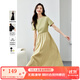 梵希蔓簡約通勤黑色短袖連衣裙女2025年夏季新款收腰顯瘦小黑裙子 M6986 秋香綠 L